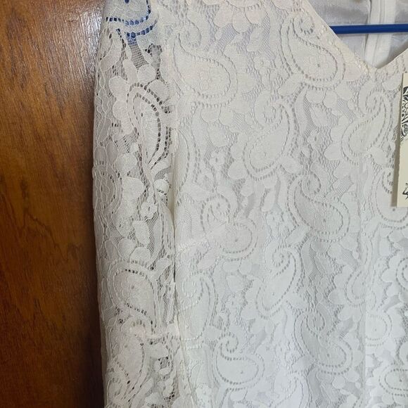 BRAND NEW Boohoo White Lace Blouse XL - Picture 2 of 10